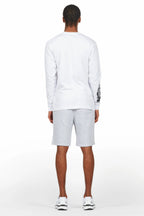 Bubble White/Grey Long Sleeve T-Shirt Short Set