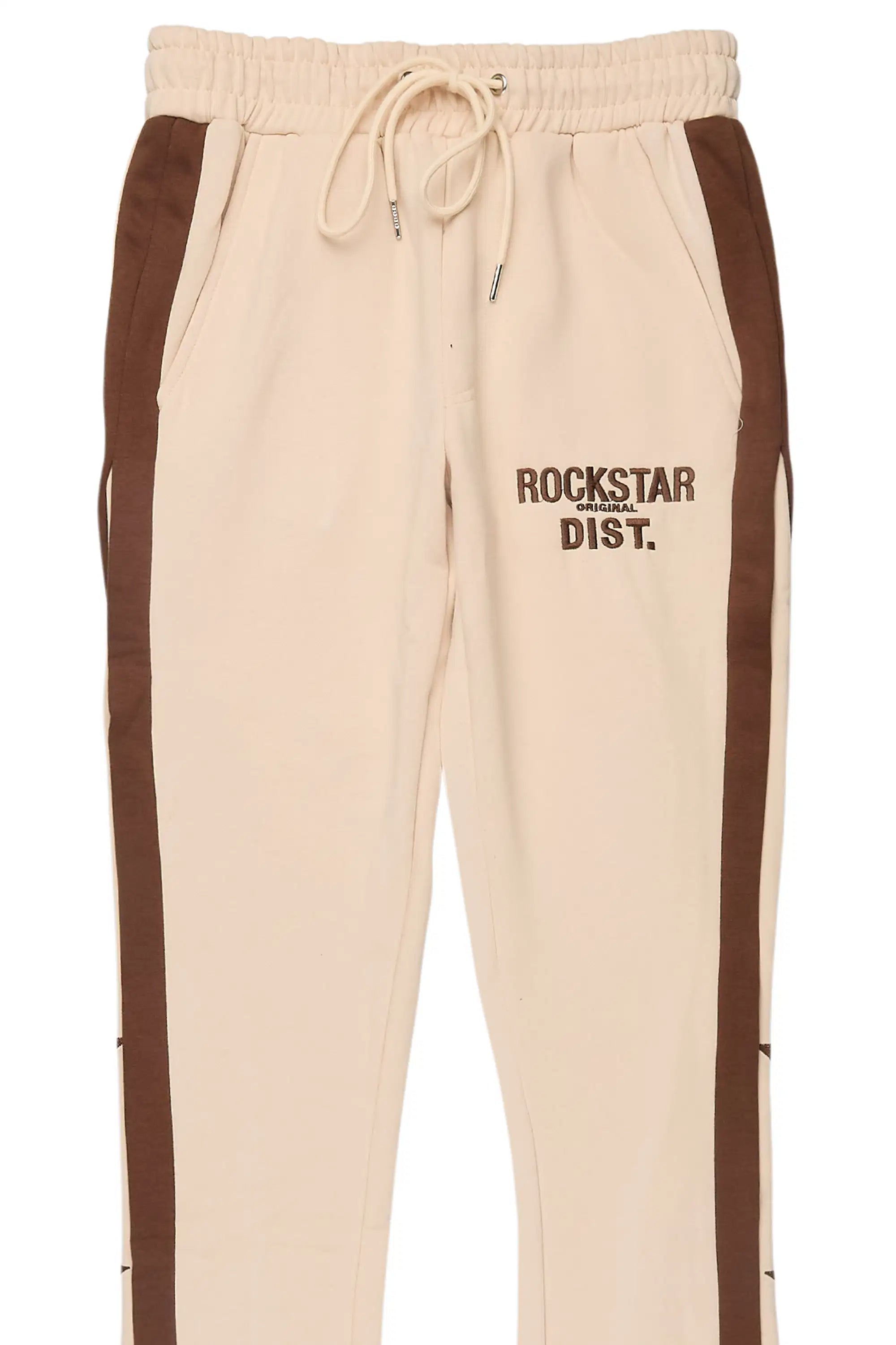 Arkady Beige Stacked Flare Pant