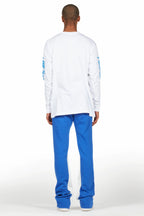 All Seeing Eyes White/Royal Long Sleeve T-Shirt/Baggy Pant Set