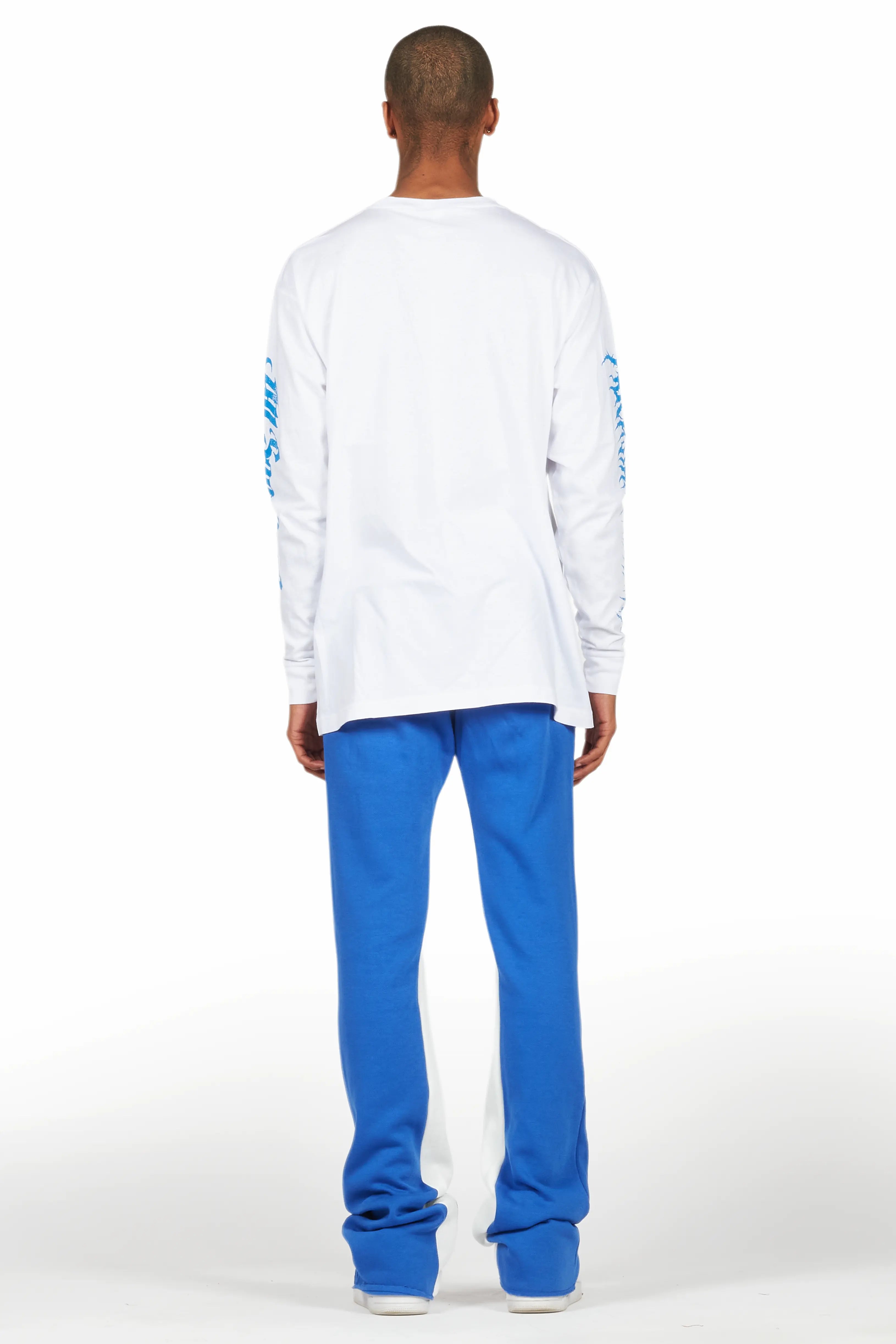 All Seeing Eyes White/Royal Long Sleeve T-Shirt/Baggy Pant Set