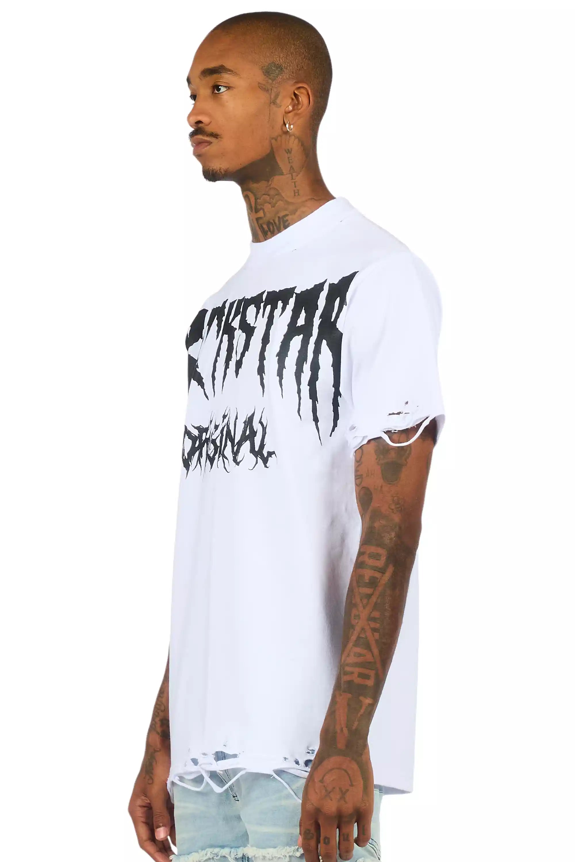 Andros White/Black Oversized Graphic T-Shirt