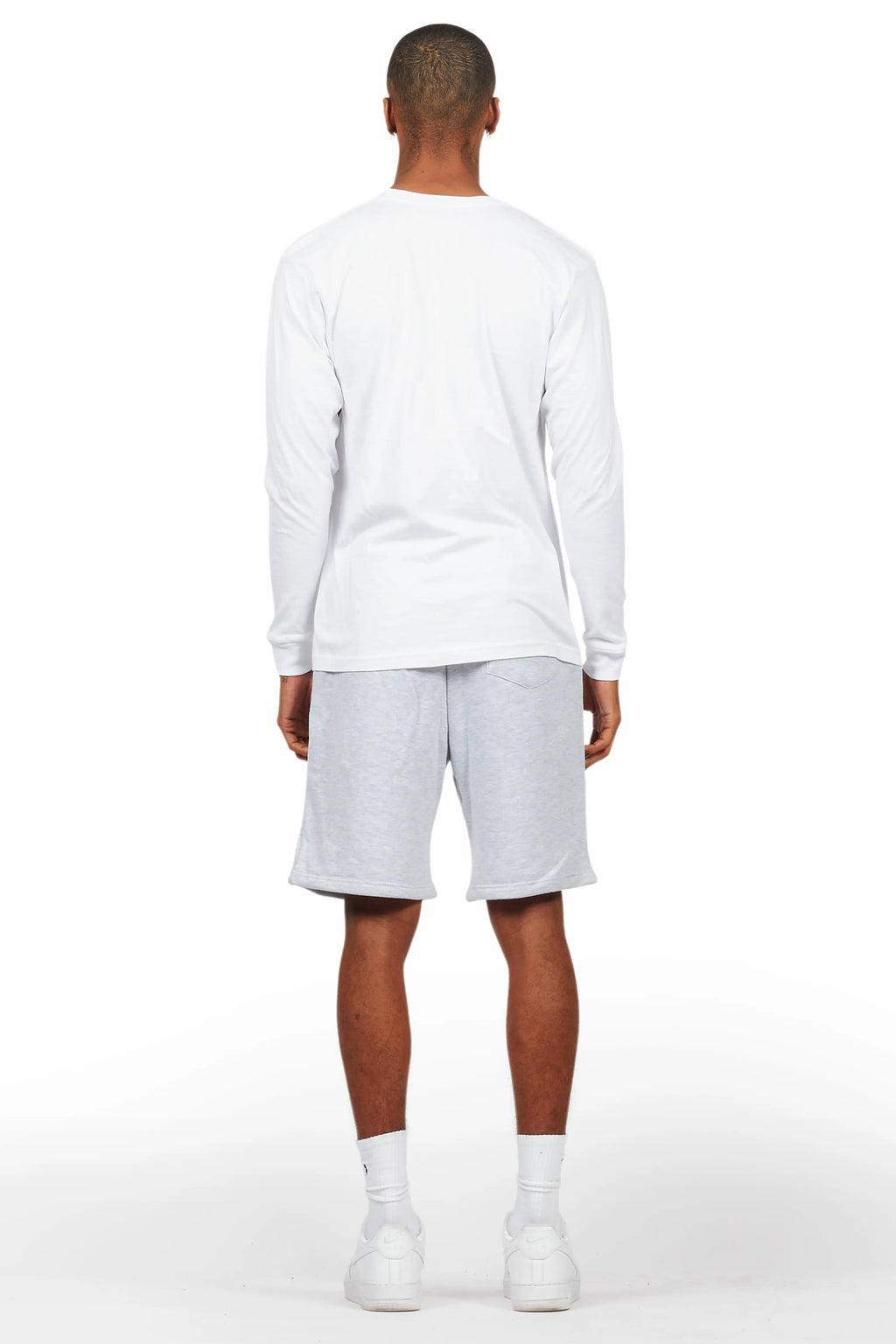 Fields White/Grey Long Sleeve T-Shirt Short Set