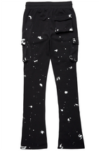 Radko Black Stacked Flare Cargo Pants