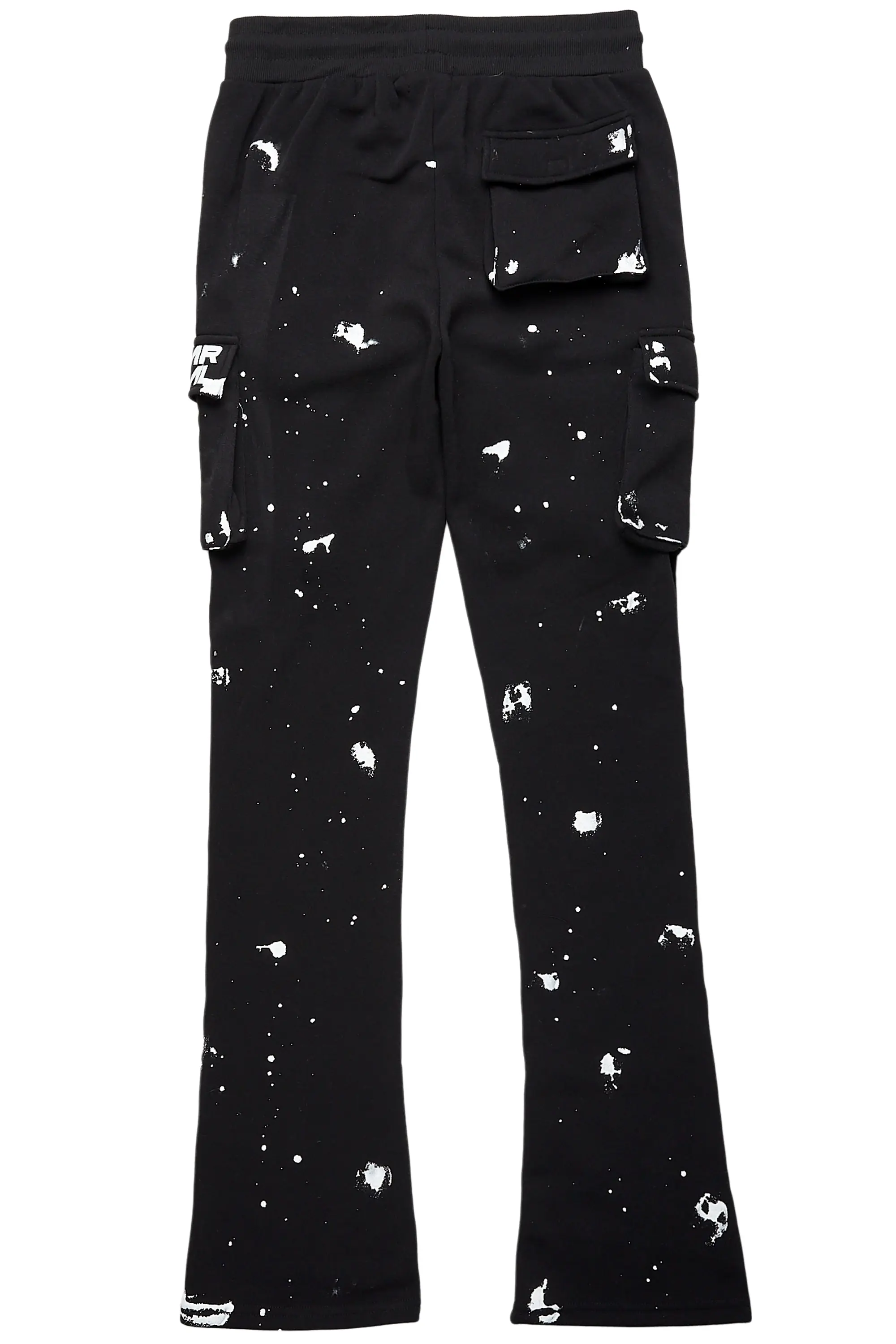 Radko Black Stacked Flare Cargo Pants