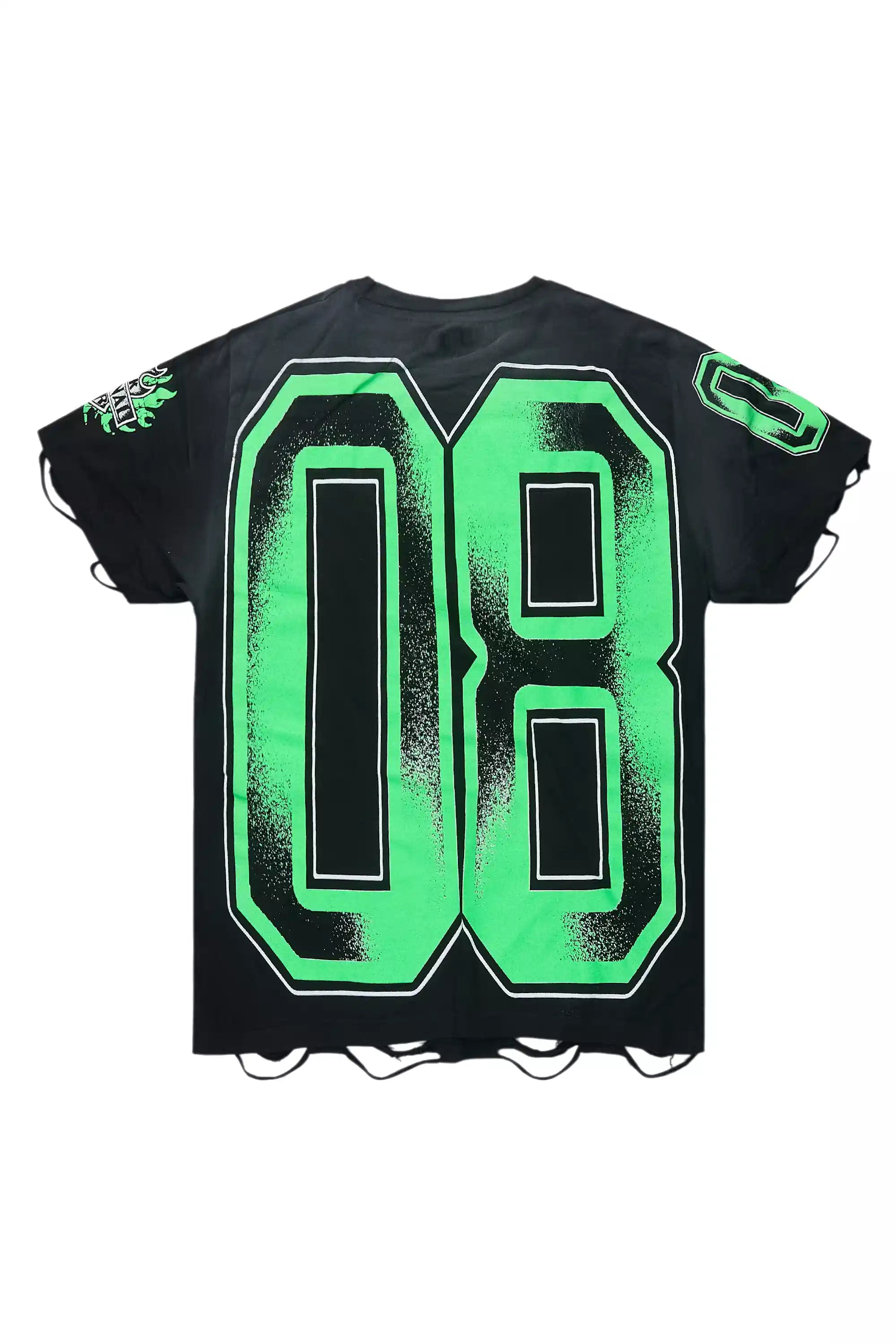 Alim Black/Green Oversized Graphic T-Shirt