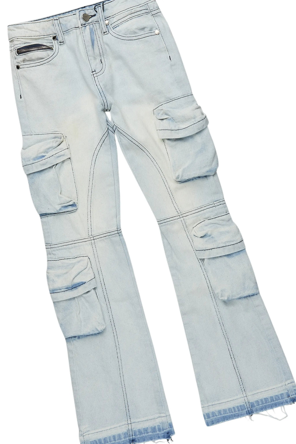 Boys Beau Royal Blue T-Shirt/Stacked Flare Jean Set