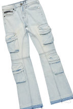 Boys Beau Royal Blue T-Shirt/Stacked Flare Jean Set