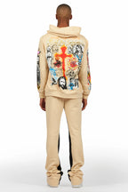 Santos Beige Hoodie/Baggy Track Pant Set
