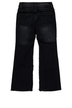 Boys Helios Dark Grey Patchwork Stacked Flare Jean