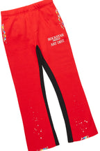 Boys Rockstar Art Dist Red/White Stacked Baggy Track Set