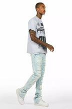 Amos Heather Grey Graphic T-Shirt/Stacked Flare Jean Bundle