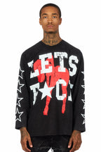 Pacino Vintage Black/Red Long Sleeve Graphic T-Shirt