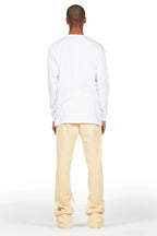Briggs White/Beige Long Sleeve T-Shirt/Baggy Pant Set