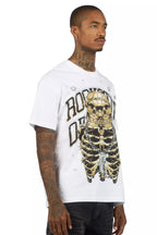 Krock White Graphic Rhinestone T-Shirt