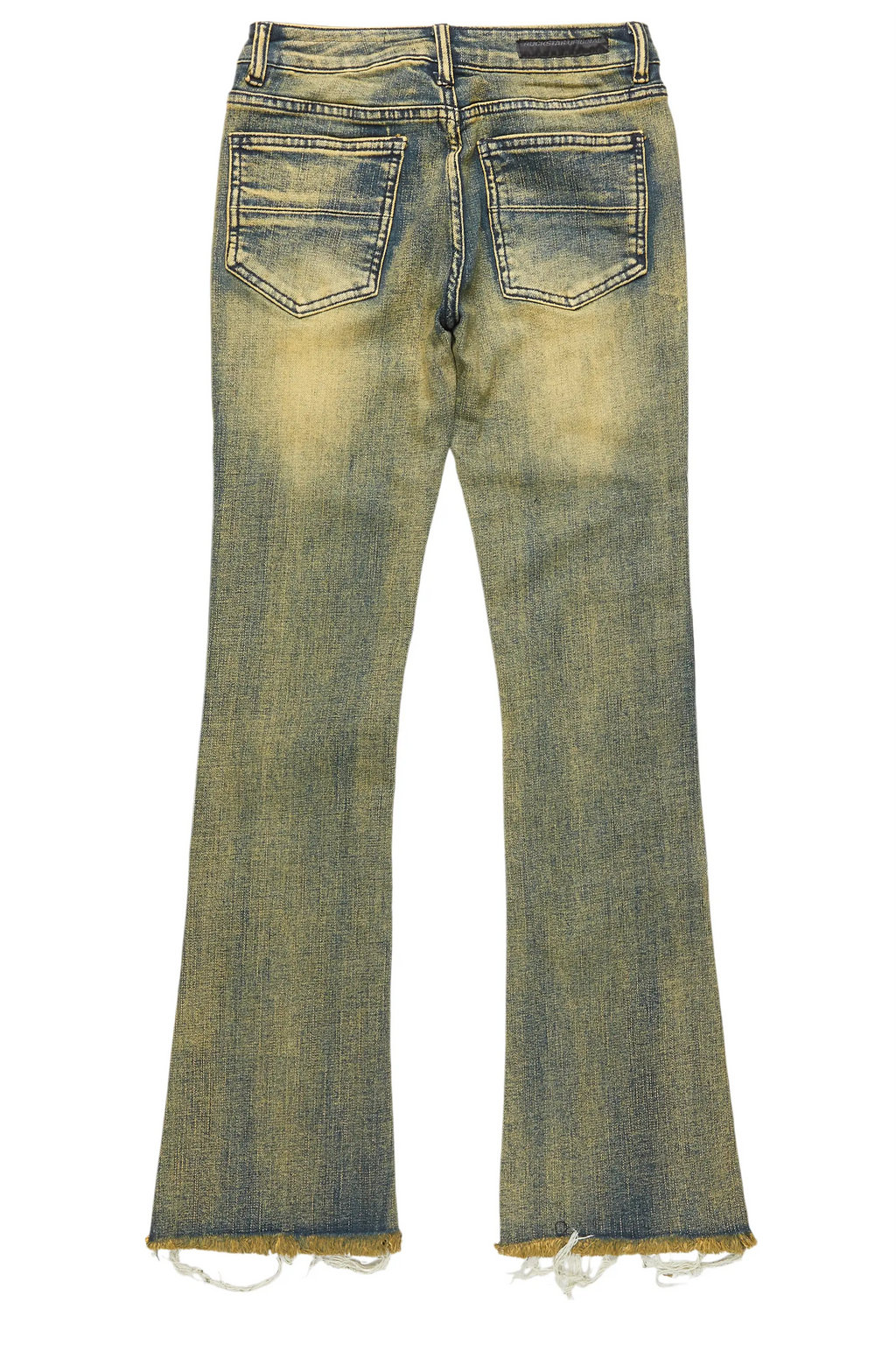 Boys Vadim Blue Patchwork Stacked Flare Jean