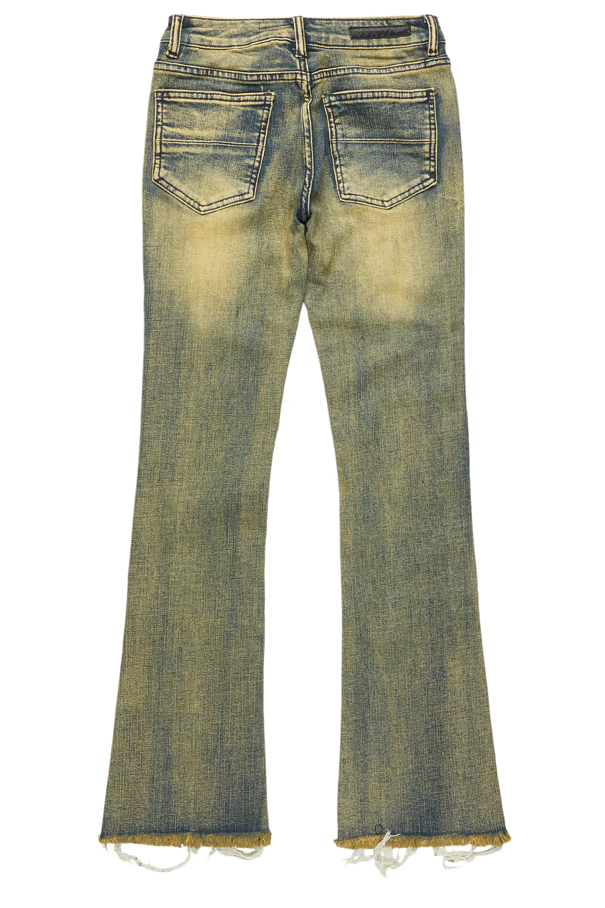 Boys Vadim Blue Patchwork Stacked Flare Jean