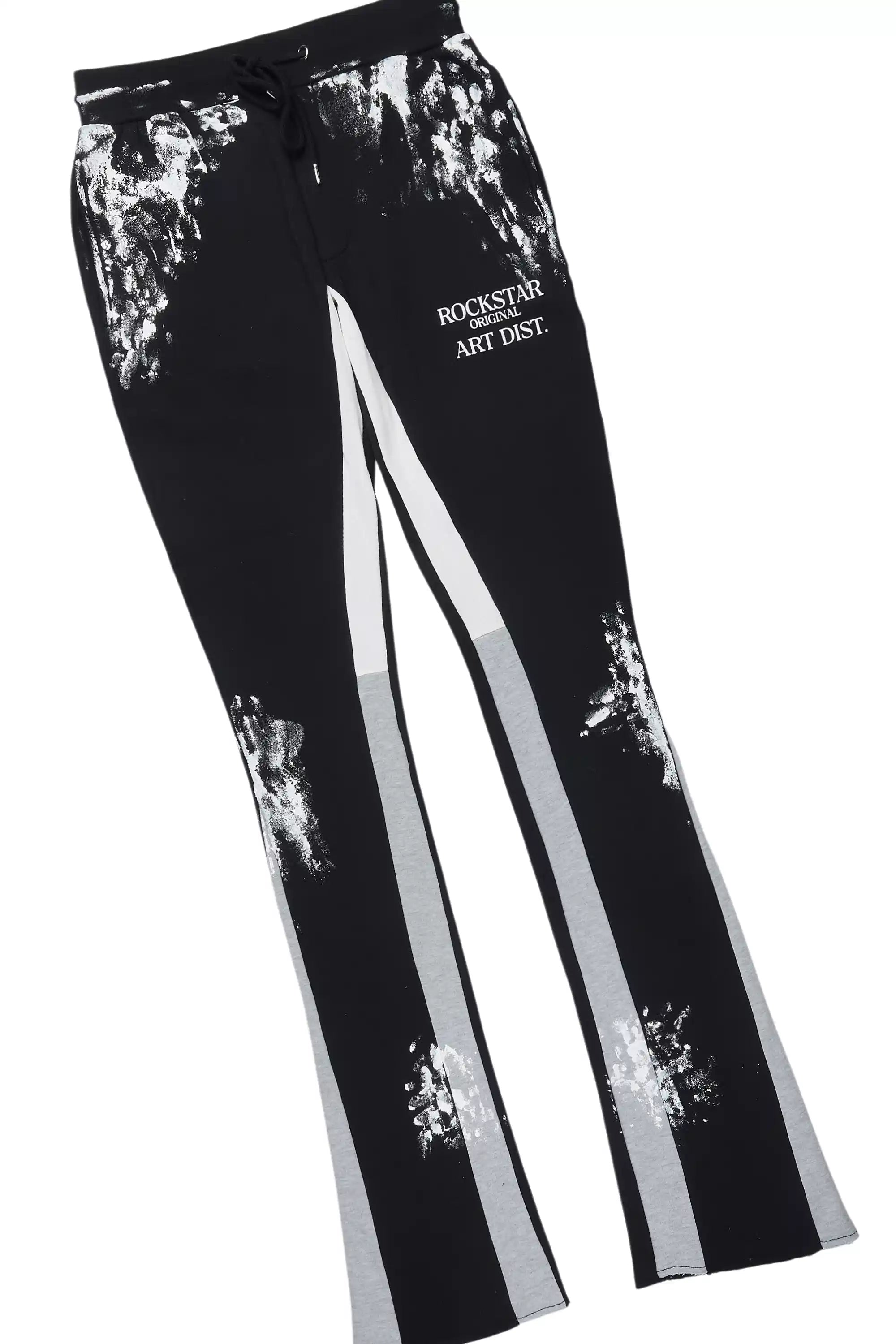 Filip Black Hoodie/Stacked Pant Track Set