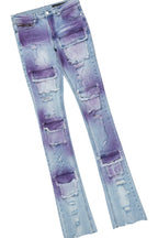 Mallow Purple Knit Sweater/Super Stacked Flare Jean Bundle