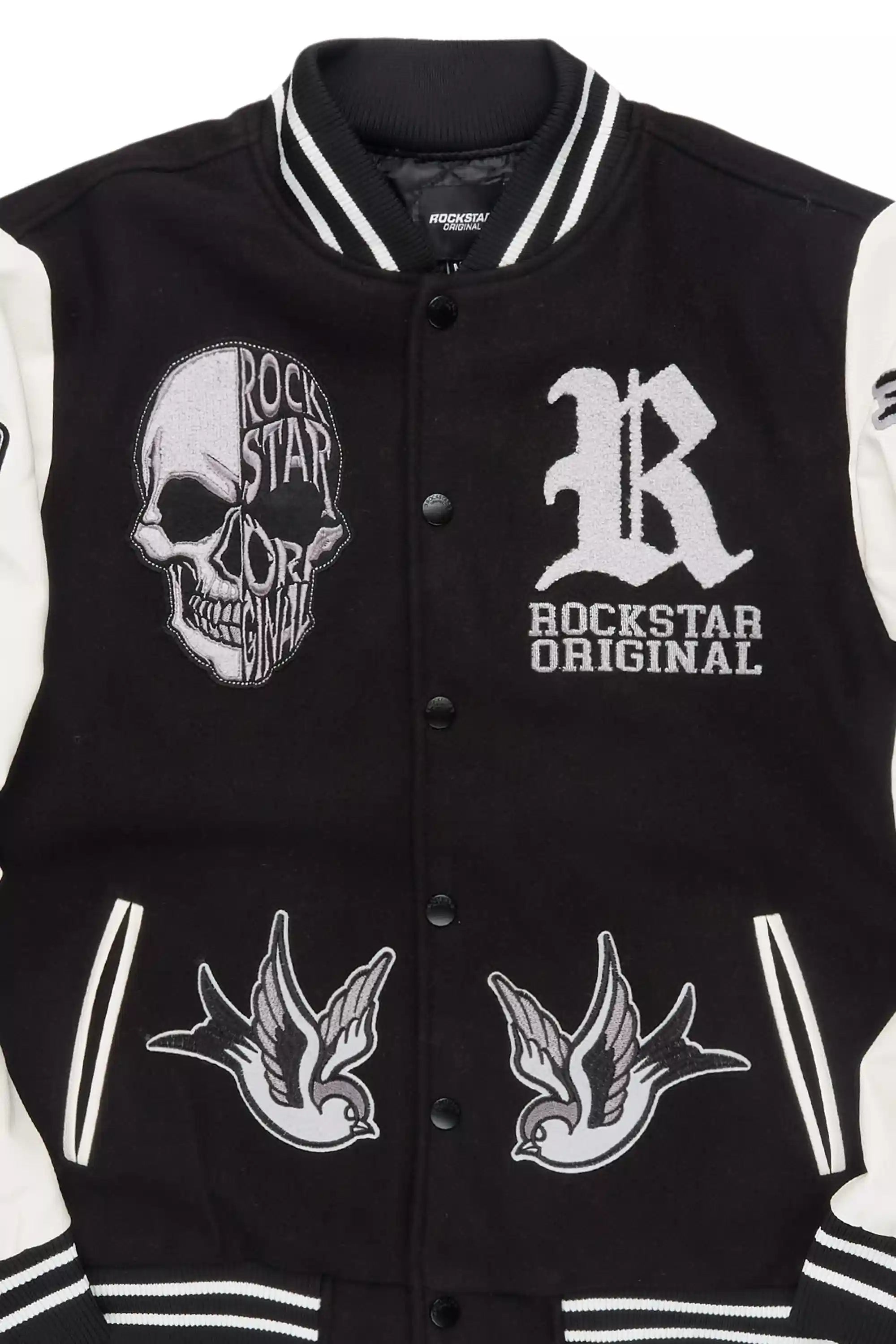 Vidar Black/White Varsity Jacket