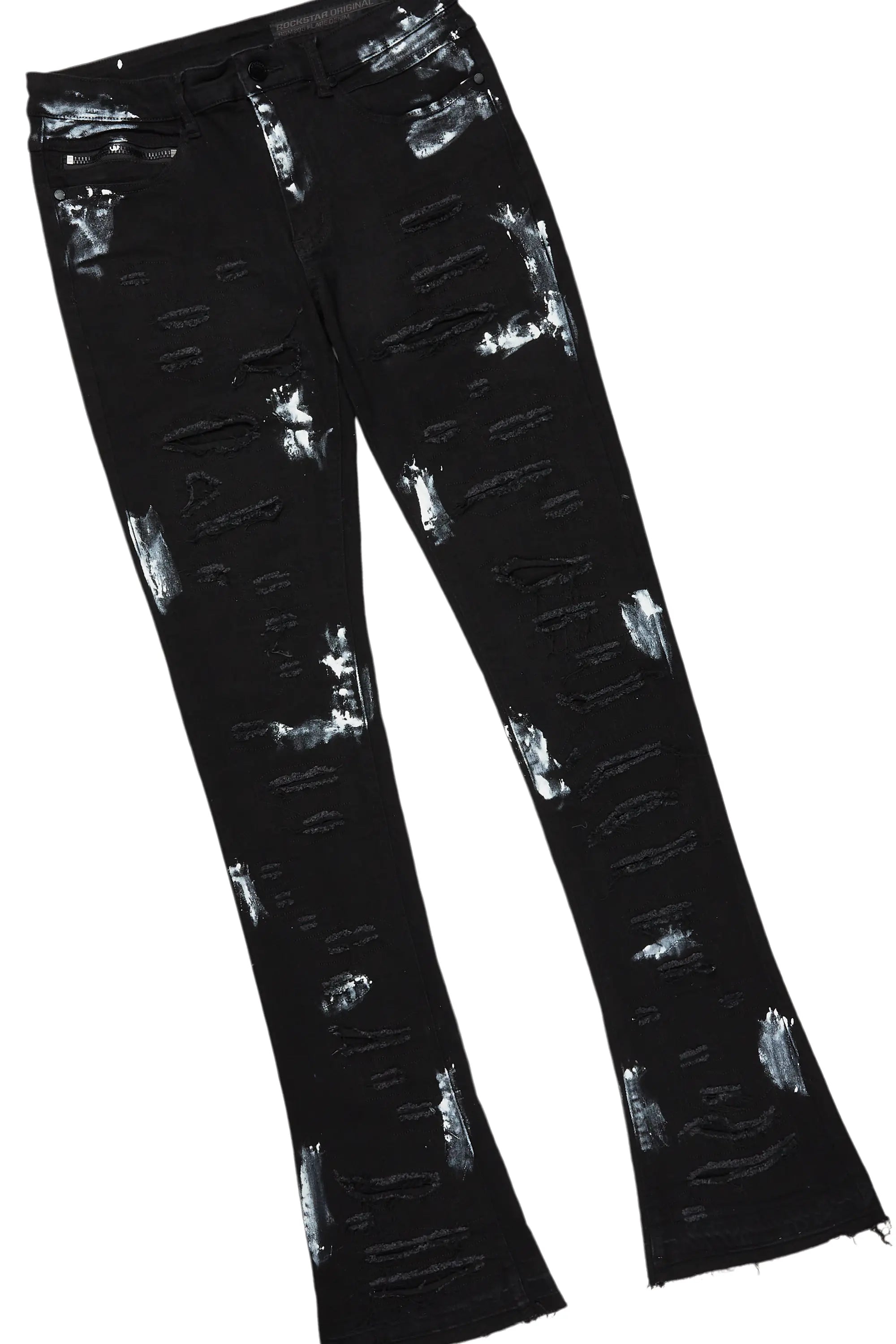 Filip Black Hoodie/Stacked Flare Jean Bundle