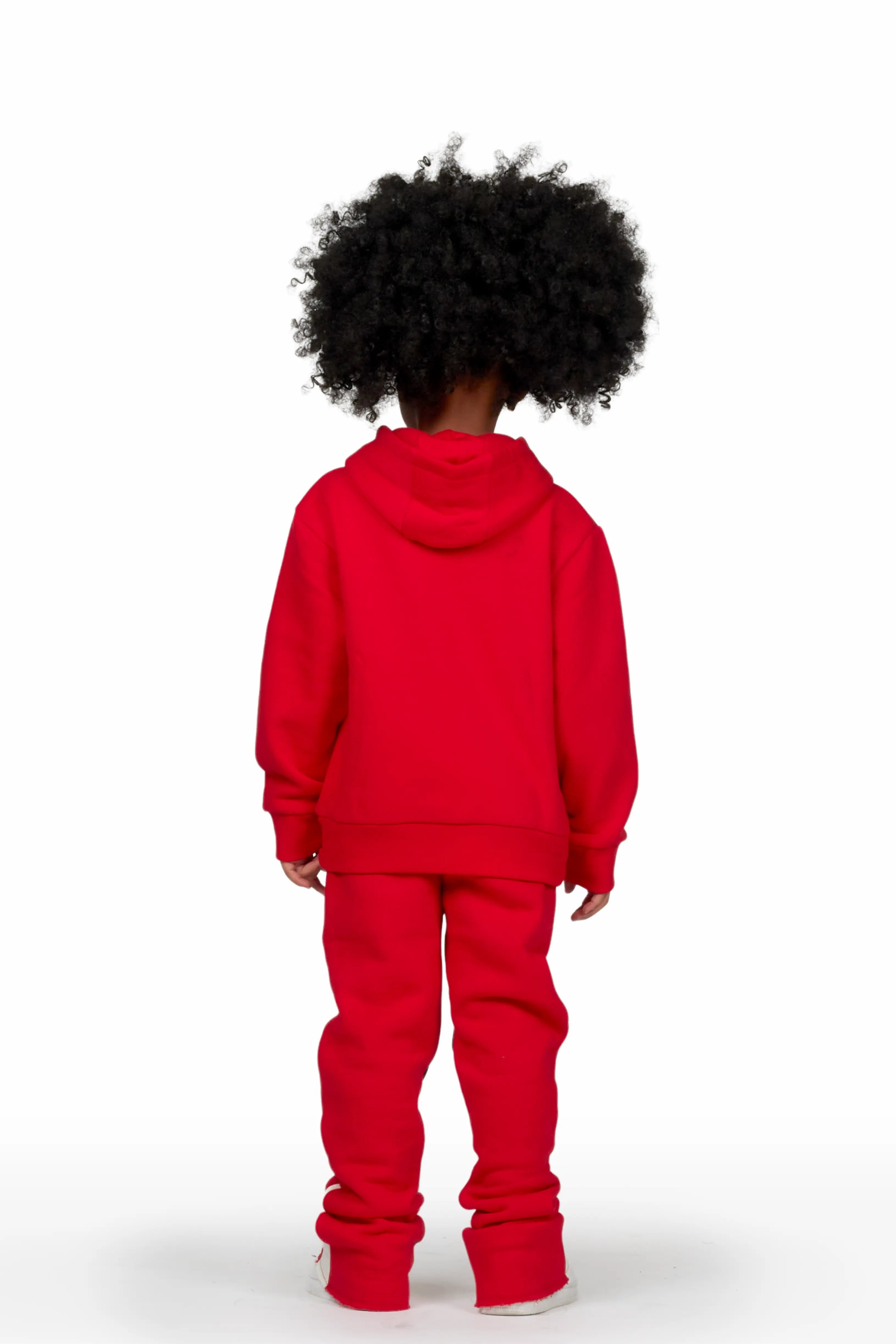 Girls Artie Red Hoodie Stacked Flare Track Set