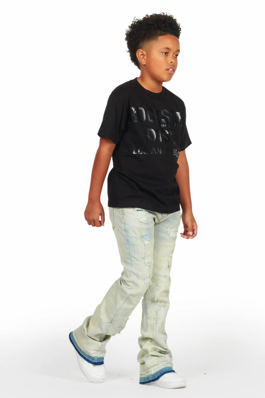 Boys Holibert Light Blue Stacked Flare Jean
