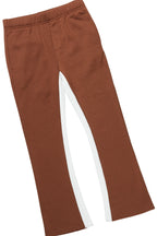 Boys Jalen White/Brown T-Shirt/Stacked Flare Pant Set