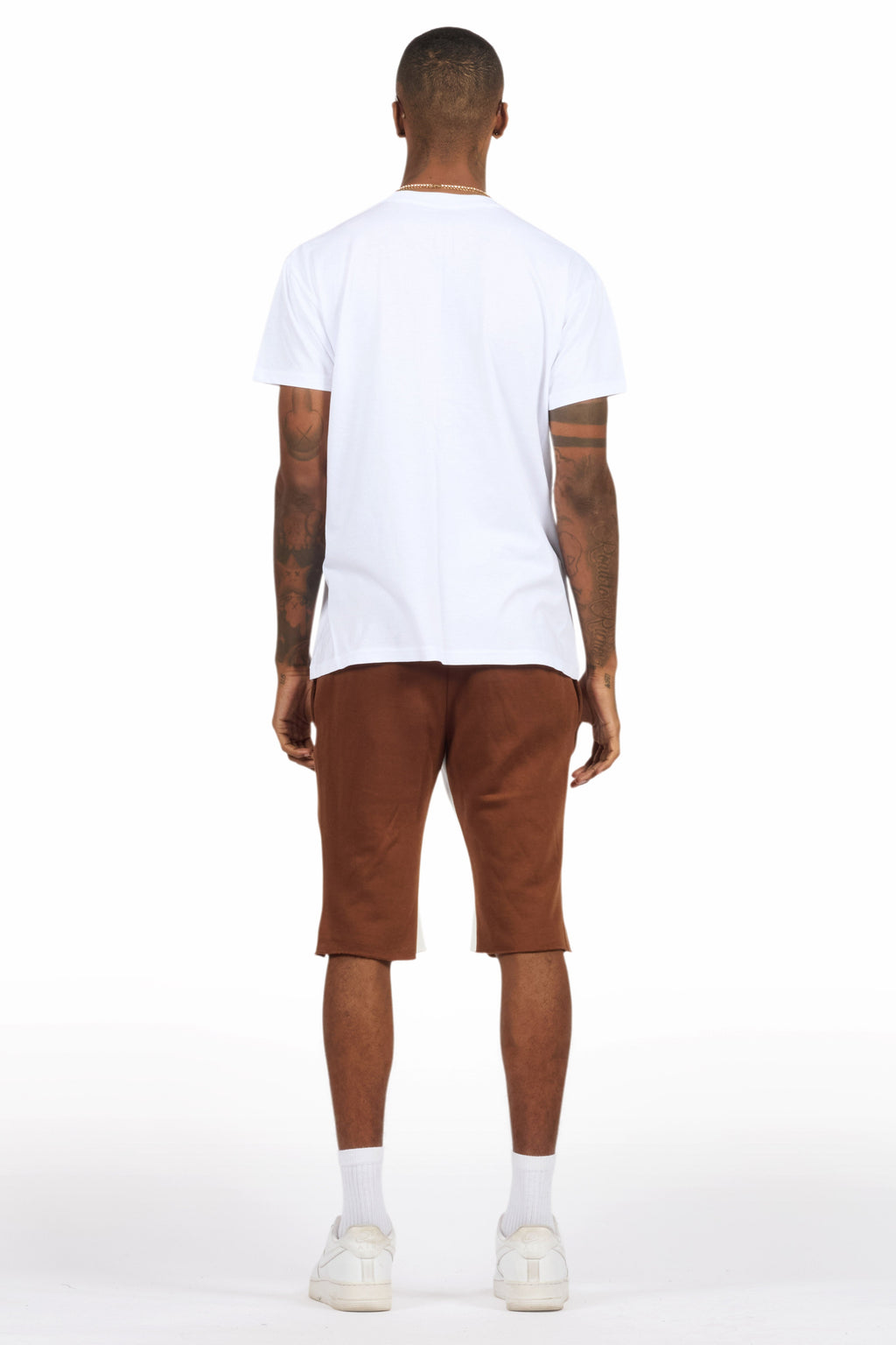 Allstar White/Brown T-Shirt Short Set
