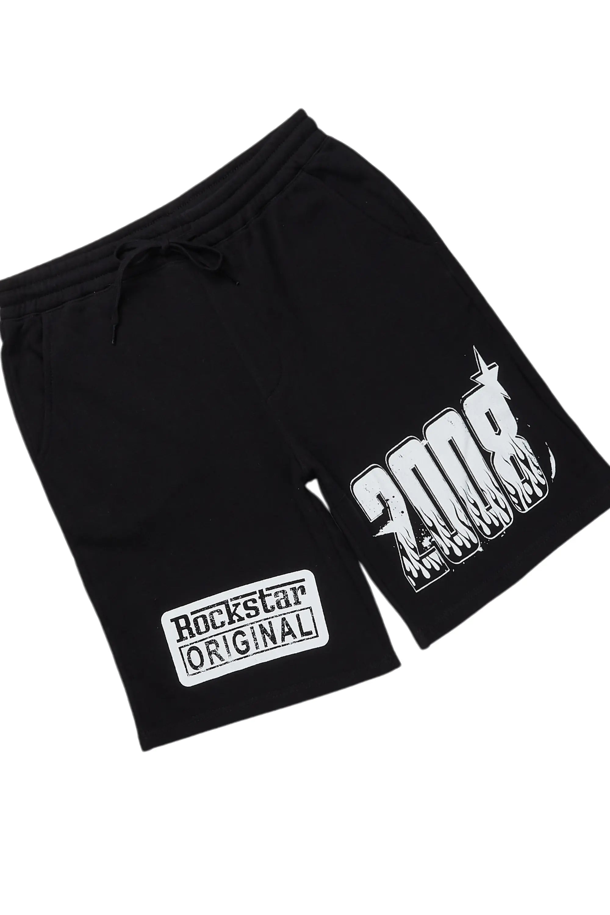 Amos Black Graphic T-Shirt Short Set