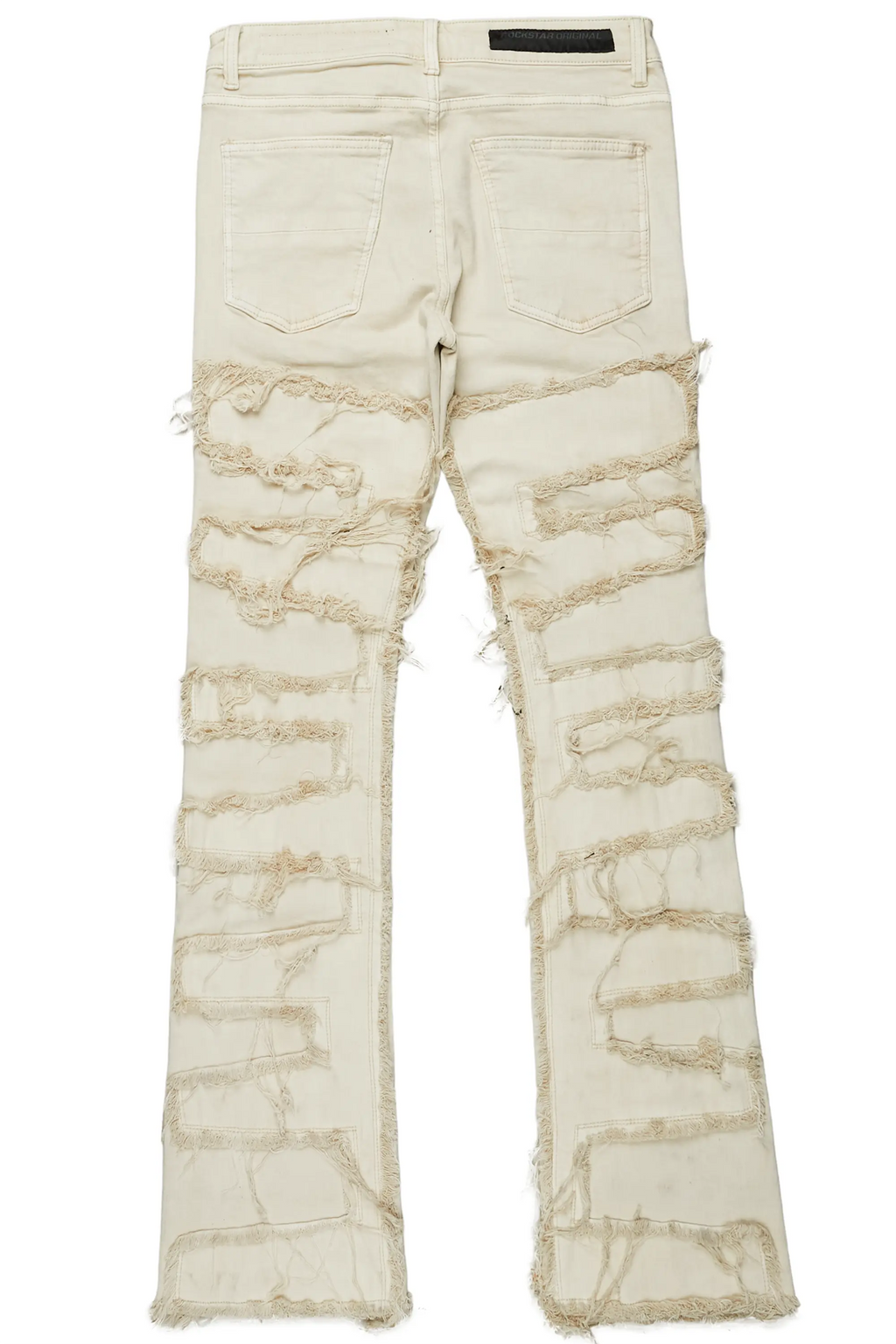 Kaito Beige Painter Stacked Flare Jean