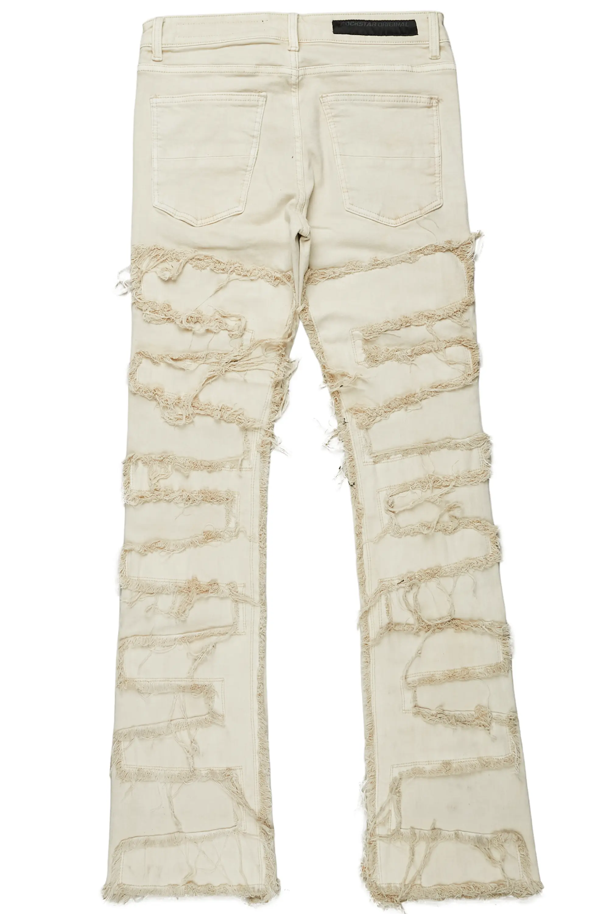 Kaito Beige Painter Stacked Flare Jean
