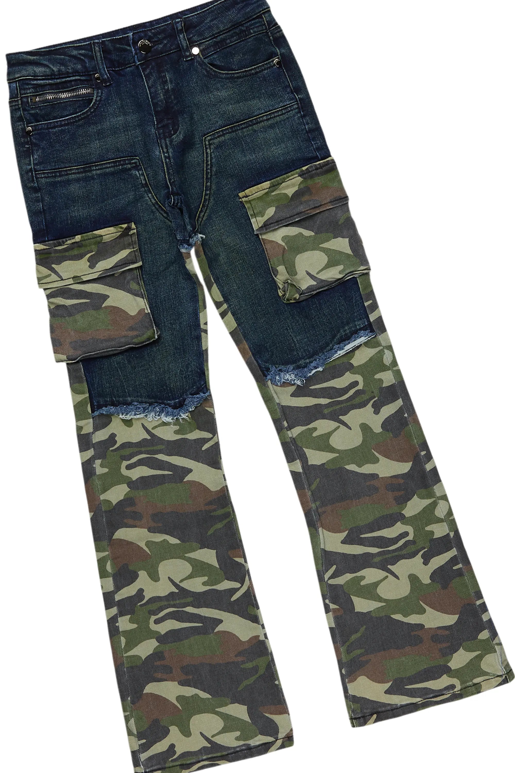 Boys Koen White T-Shirt/Stacked Flare Jean Set