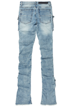 Gentry Light Blue Stacked Flare Jean