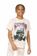 Boys Xenos Beige T-Shirt/Super Stacked Flare Jean