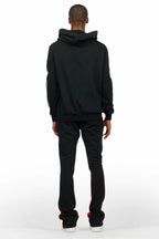 Kastell Black Hoodie/Stacked Flare Track Pant Set