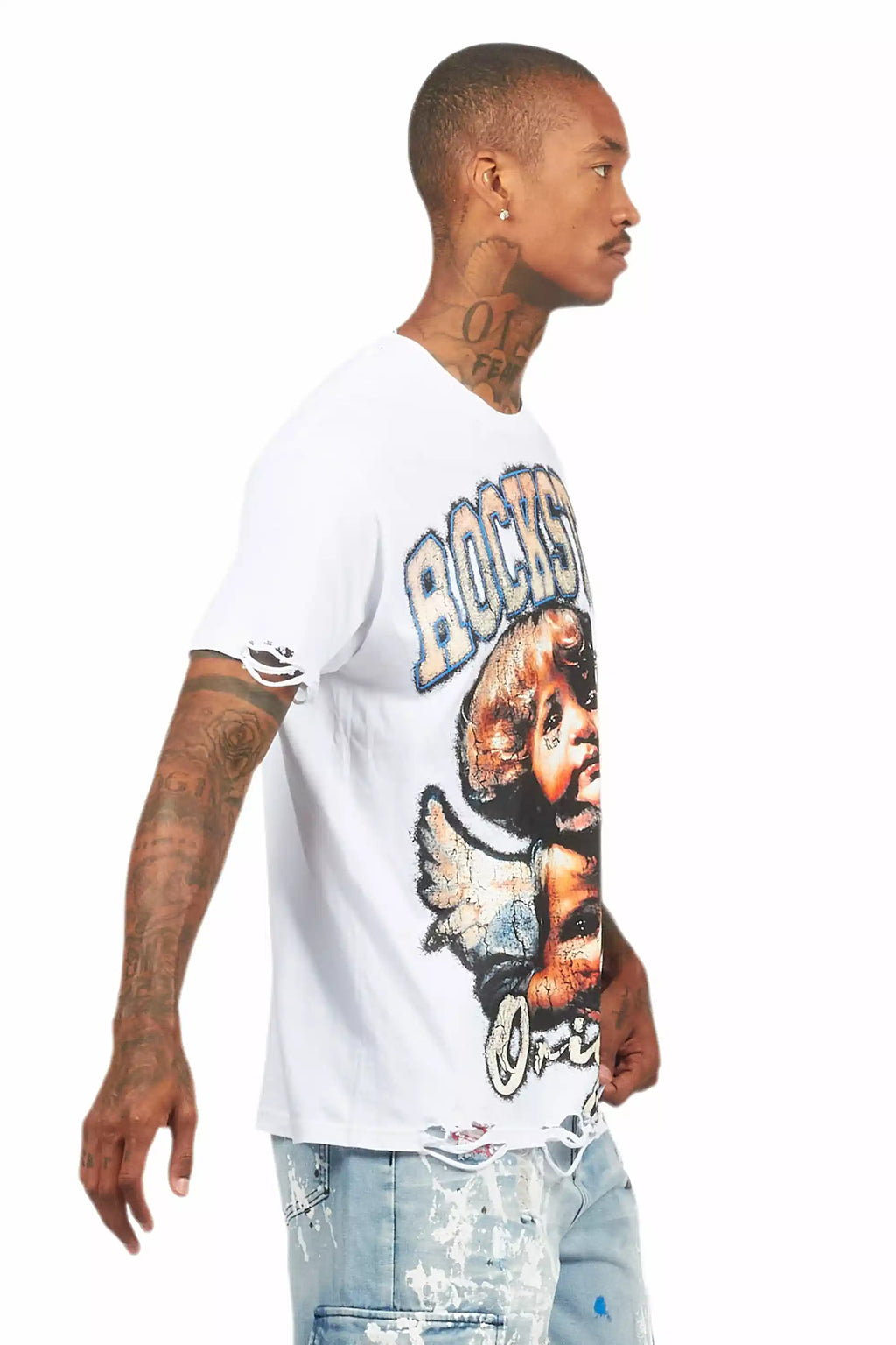 Deiter White Oversized Graphic T-Shirt