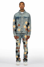 Starlane Vintage Blue Denim Jacket/Stacked Flare Jean Set