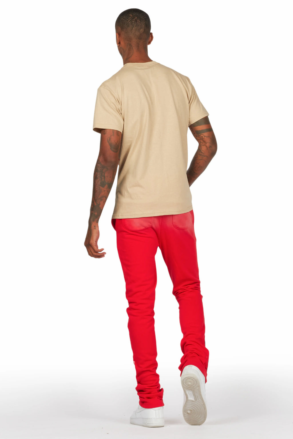 Damani Red Patchwork Stacked Flare Pants