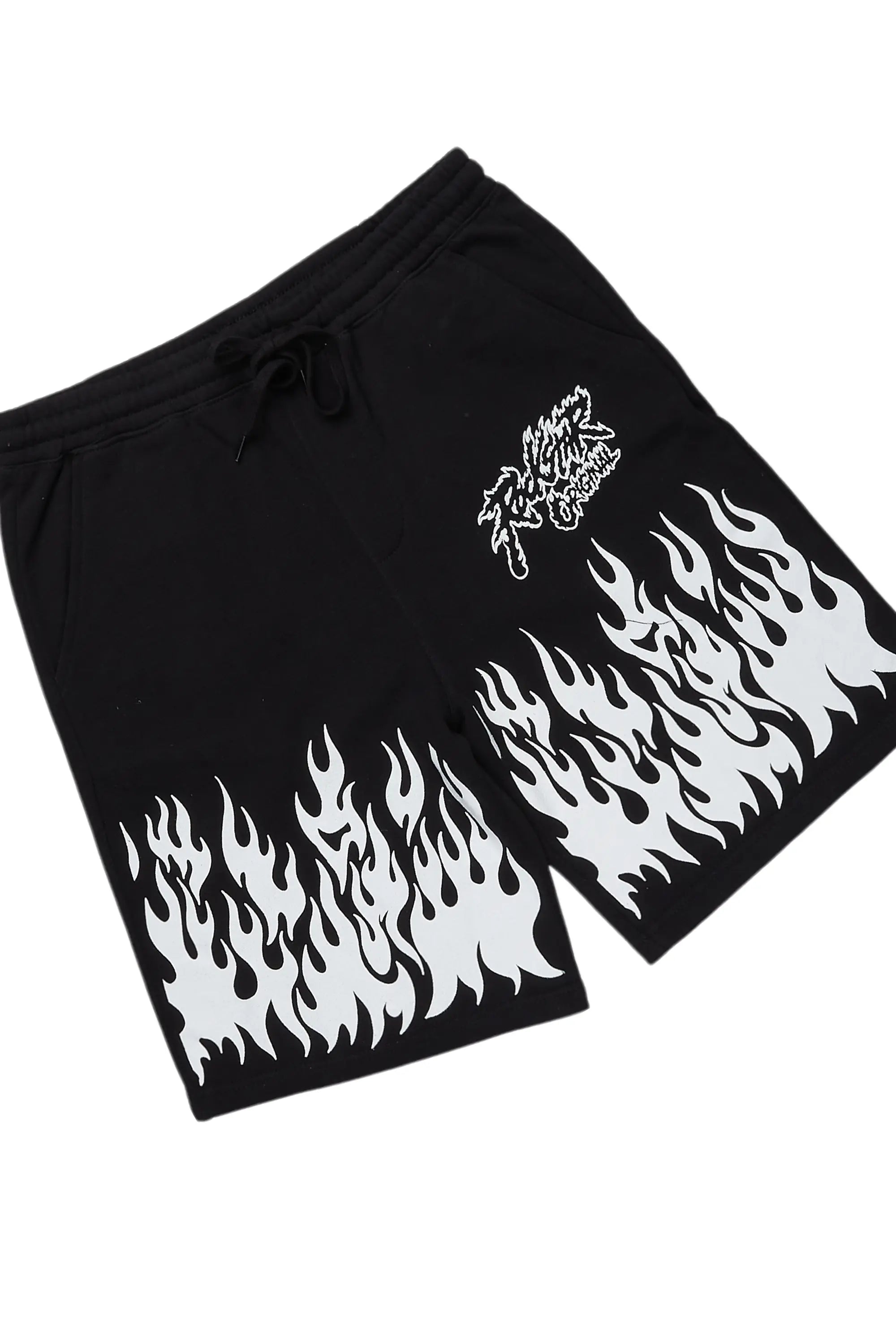 Bubble Black Long Sleeve T-Shirt Short Set