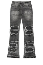 Boys Vasco Grey Stacked Flare Jean
