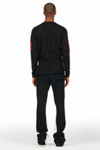 All Seeing Eyes Black/Red Long Sleeve T-Shirt/Baggy Pant Set