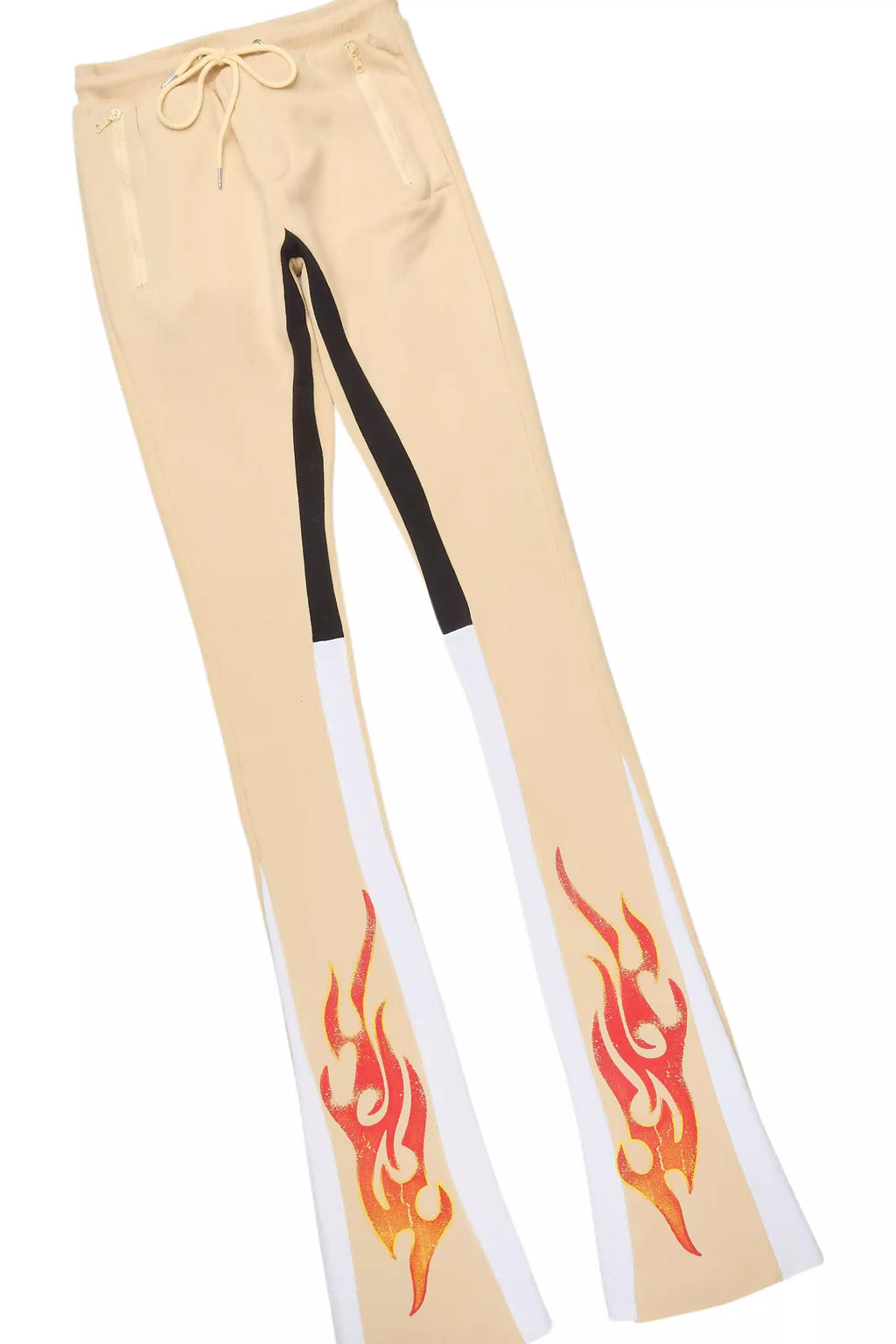 Zo Beige/Red Hoodie/Super Stacked Track Set