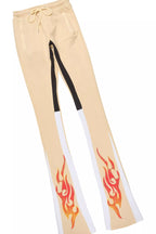 Zo Beige/Red Hoodie/Super Stacked Track Set