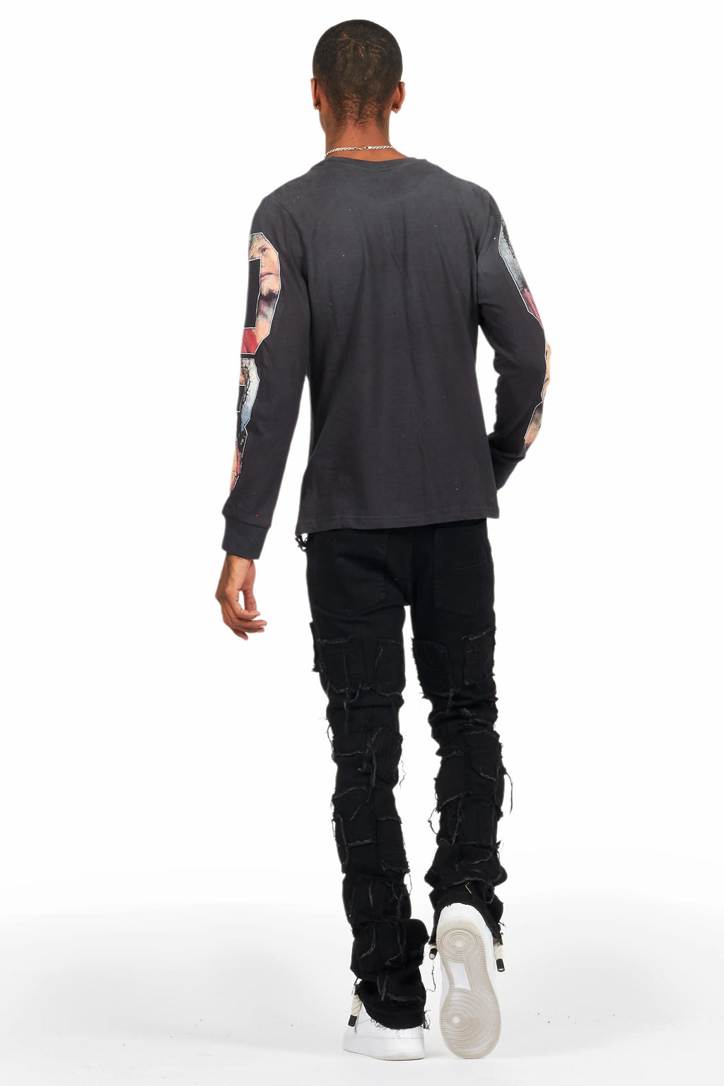Lainer Black Long Sleeve Graphic T-Shirt