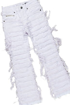 Girls Nahomy Fuchsia Hoodie/Stacked Flare Jean Set