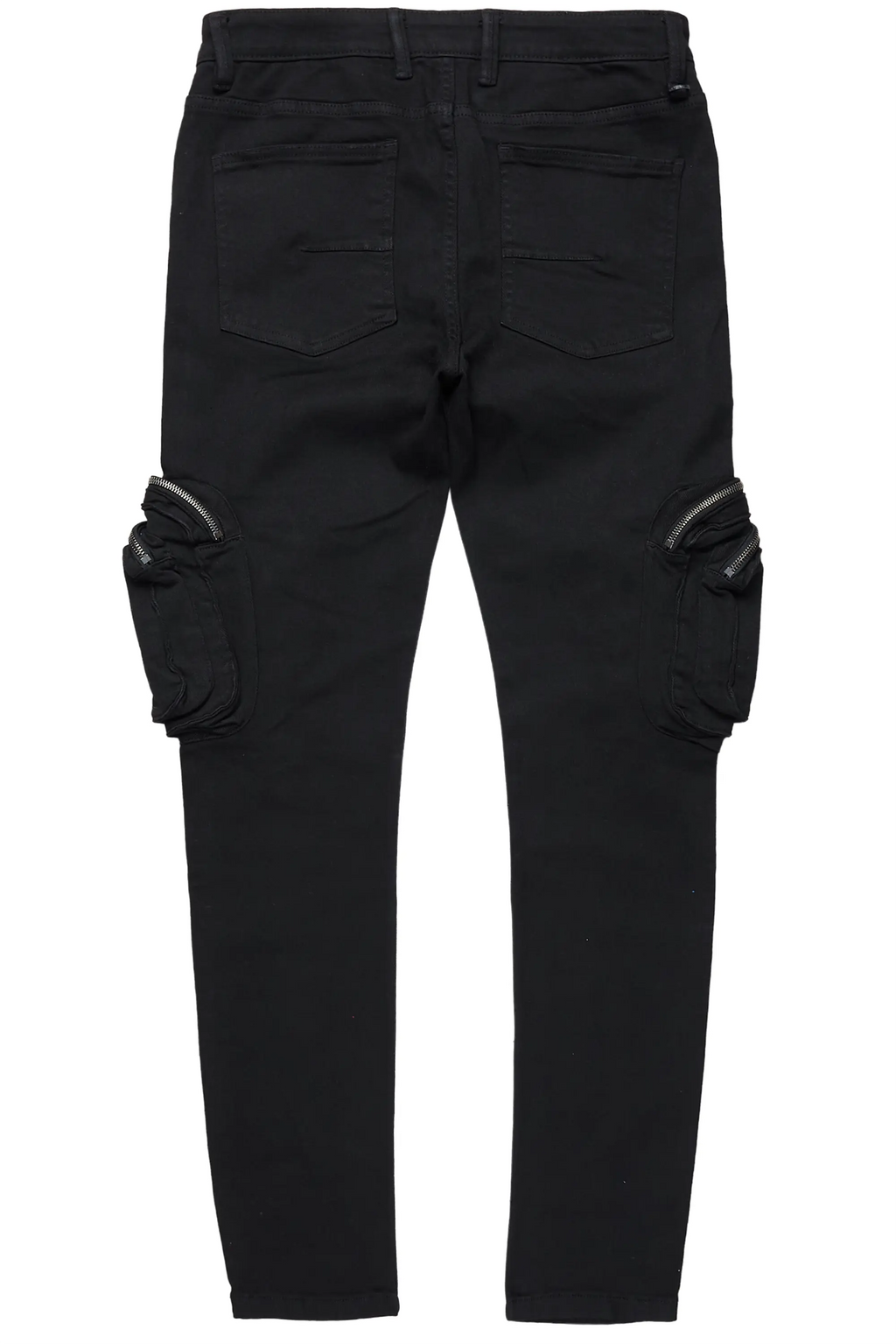 Garren Black Skinny Fit Cargo Jean