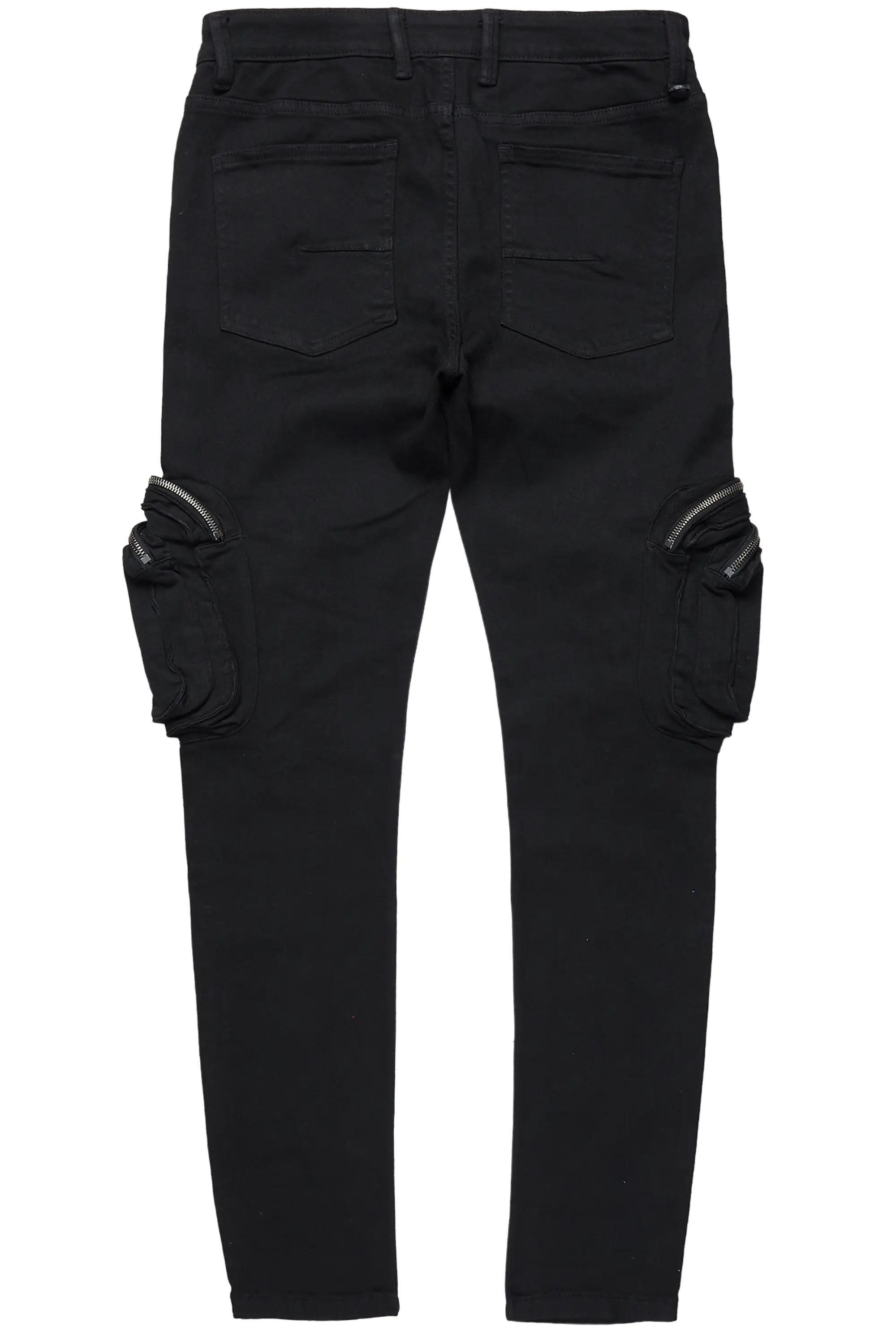 Garren Black Skinny Fit Cargo Jean