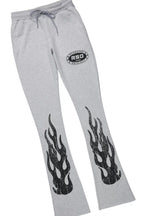 Amos Heather Grey T-Shirt/Stacked Flare Track Set