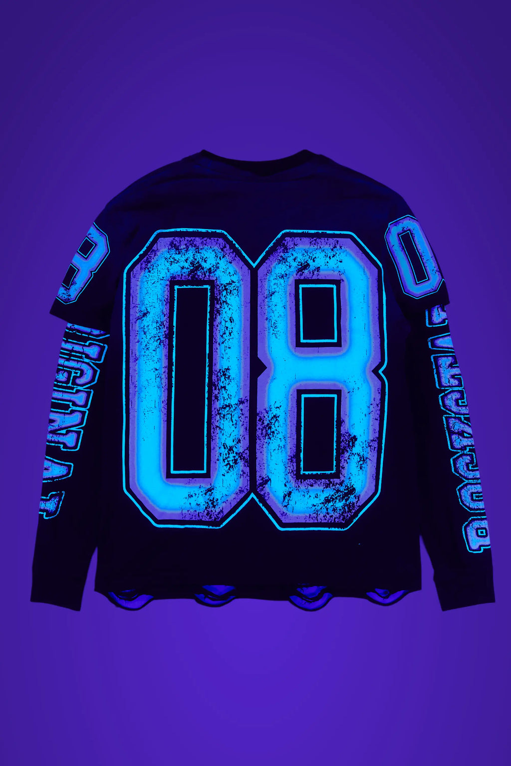 Fields Black/Purple Double Layer Long Sleeve Graphic T-Shirt