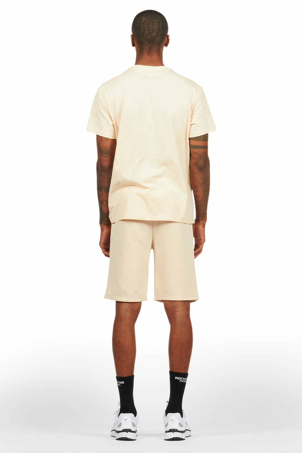 Bellamy Beige/Black Rhinestone Tee Short Set